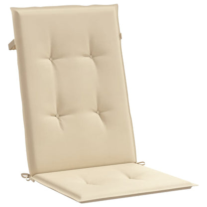 Garden Highback Chair Cushions 6 pcs Beige 47.2"x19.7"x1.2" Fabric
