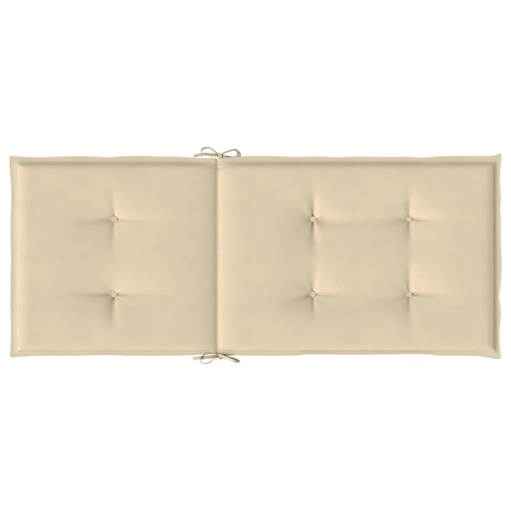 Garden Highback Chair Cushions 6 pcs Beige 47.2"x19.7"x1.2" Fabric