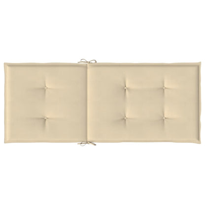 Garden Highback Chair Cushions 6 pcs Beige 47.2"x19.7"x1.2" Fabric