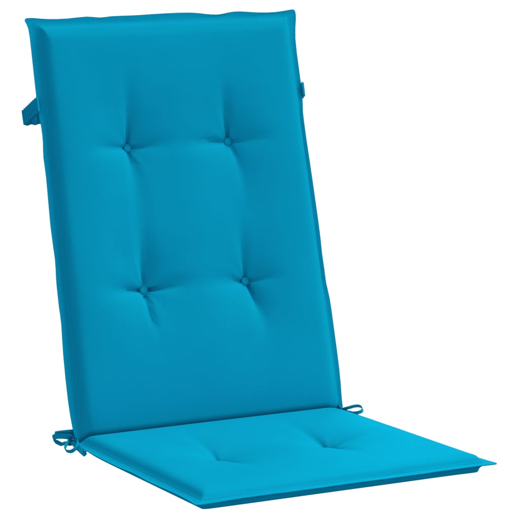 Garden Highback Chair Cushions 6 pcs Blue 47.2"x19.7"x1.2" Fabric