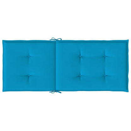 Garden Highback Chair Cushions 6 pcs Blue 47.2"x19.7"x1.2" Fabric