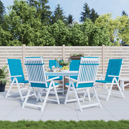 Garden Highback Chair Cushions 6 pcs Blue 47.2"x19.7"x1.2" Fabric