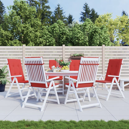 Garden Highback Chair Cushions 6 pcs Red 47.2"x19.7"x1.2" Fabric