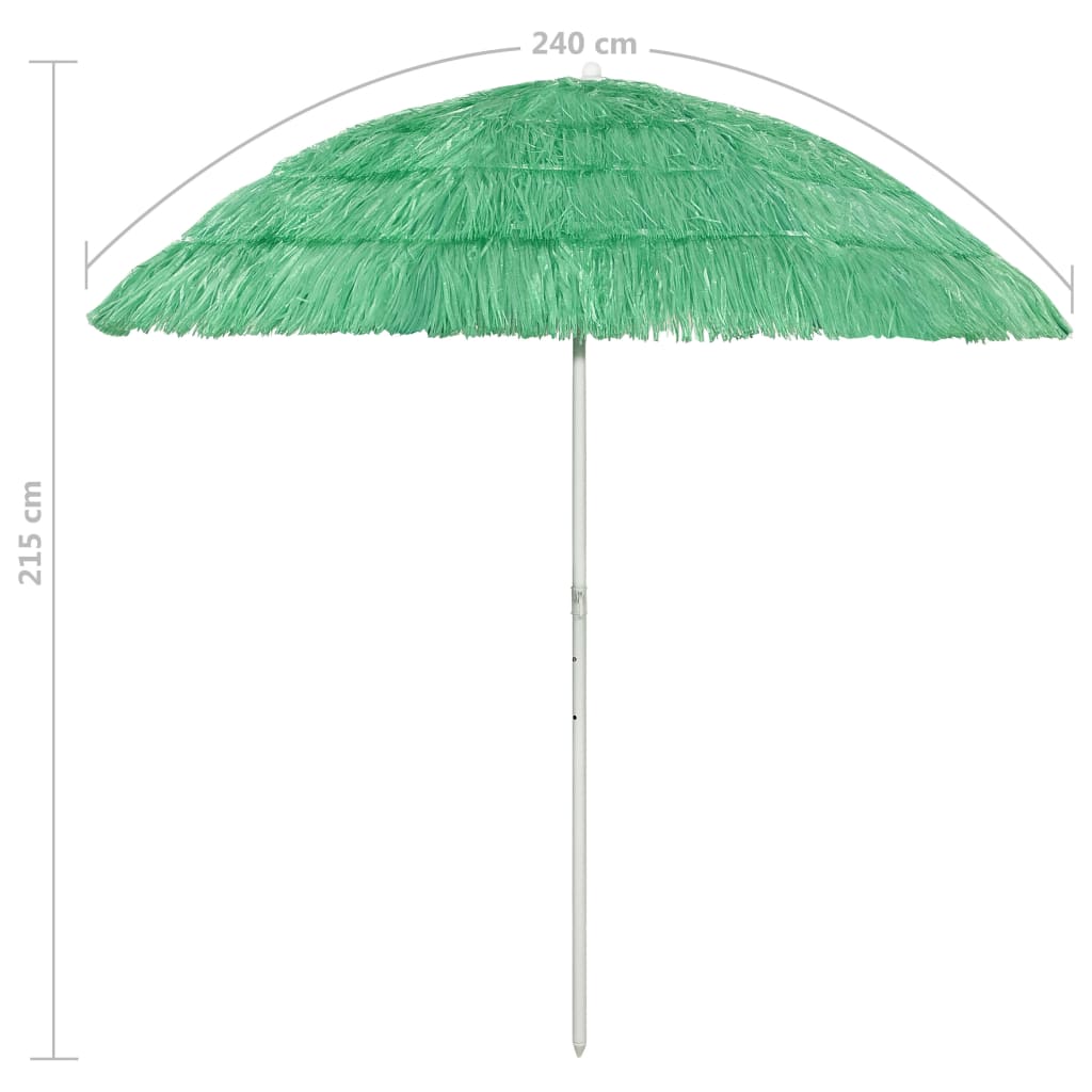 Hawaii Beach Umbrella Green 240 cm