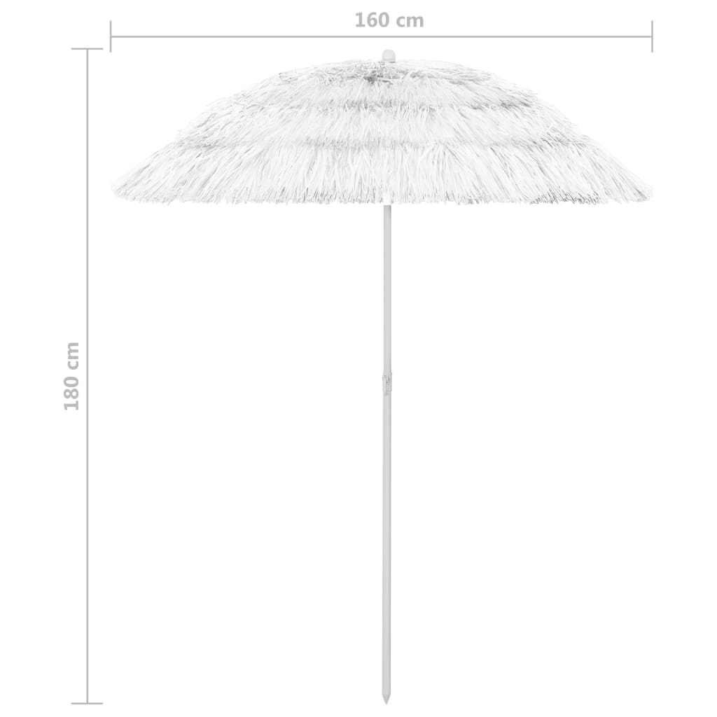 Hawaii Beach Parasol White 180 cm