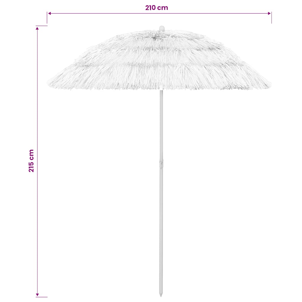 Hawaii Beach Parasol | White | Polyester | Large | Tiltable