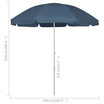 Beach Parasol | Blue | Polyester | Medium | Tiltable | Beach Parasol