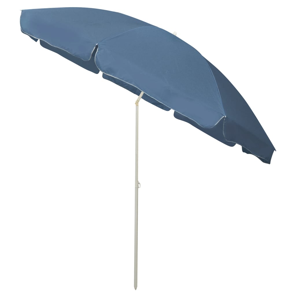 Beach Parasol | Blue | Polyester | Large | UV-resistant materials