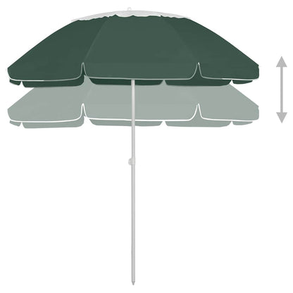 Beach Parasol | Green | Polyester | 300 cm | Tiltable | Beach Parasol