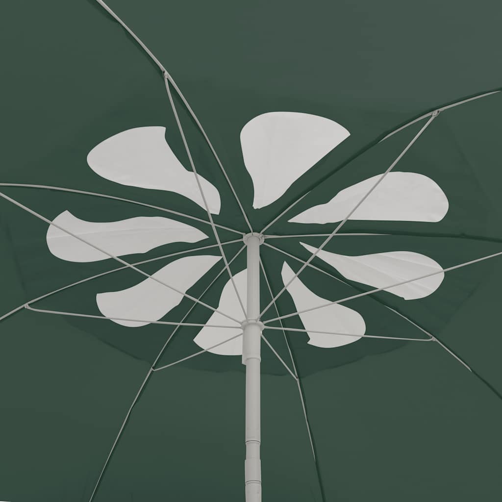 Beach Parasol | Green | Polyester | 300 cm | Tiltable | Beach Parasol