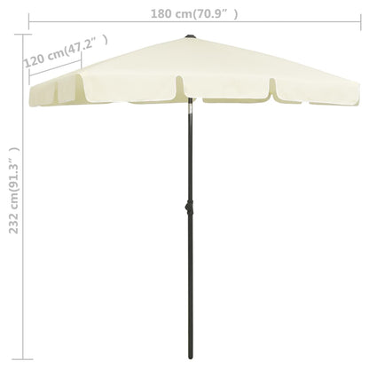 Beach Parasol Sand Yellow 180x120 cm