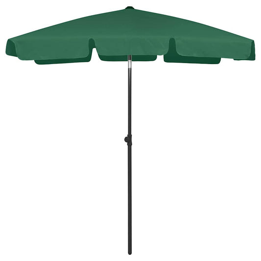 Beach Parasol | Green | Polyester | 180x120 cm | Tiltable | Beach Parasol