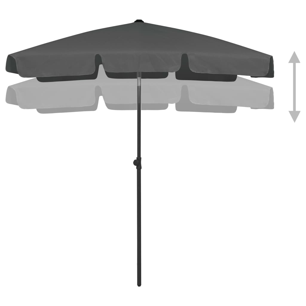 Beach Umbrella Anthracite 180x120 cm