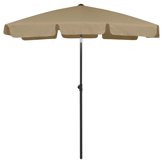 314722 vidaXL Beach Parasol Taupe 180x120 cm