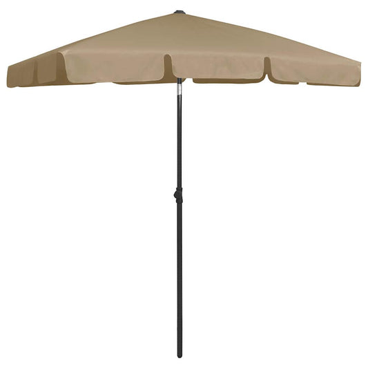 314722 vidaXL Beach Parasol Taupe 180x120 cm