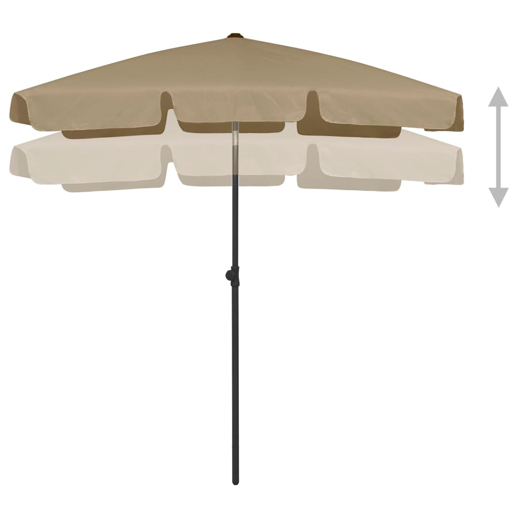 Beach Umbrella Taupe 180x120 cm