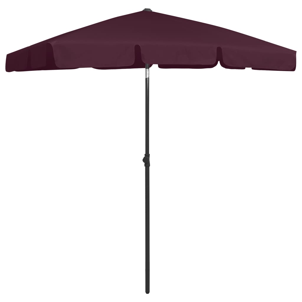 Beach Umbrella Bordeaux Red 180x120 cm