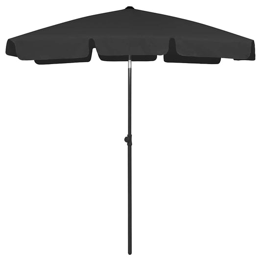 314725 vidaXL Beach Parasol Black 180x120 cm