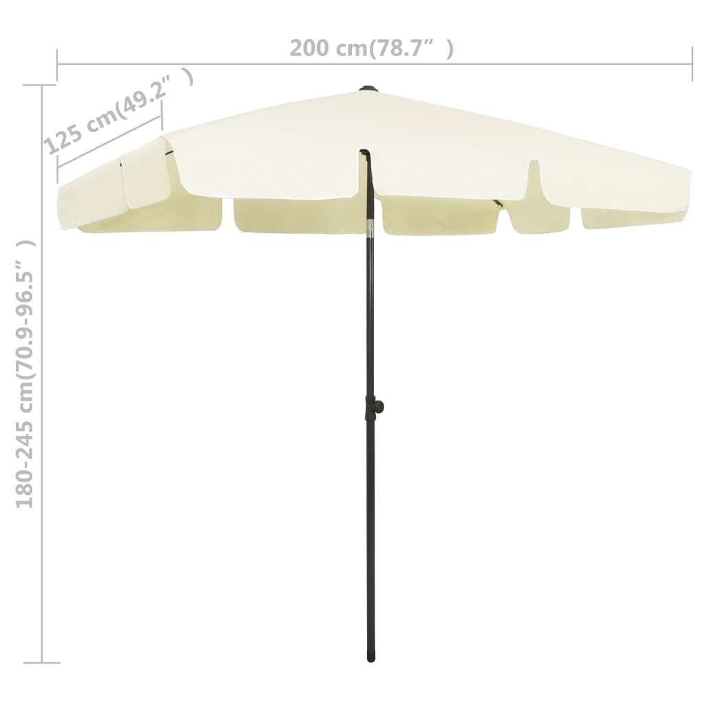 Beach Umbrella Sand Yellow 200x125 cm