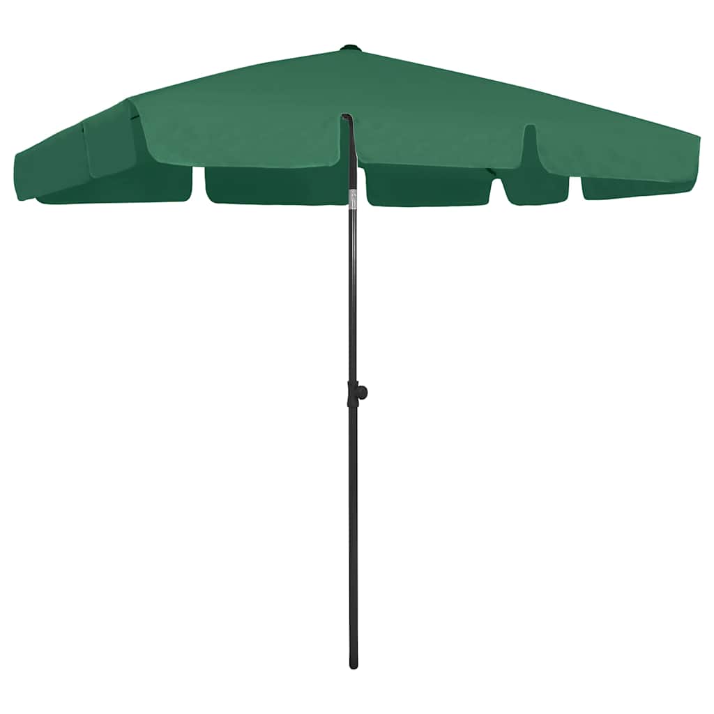 Beach Parasol | Green | Polyester | 200x125 cm | Tiltable | Beach Parasol