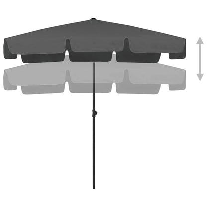 Beach Umbrella Anthracite 200x125 cm