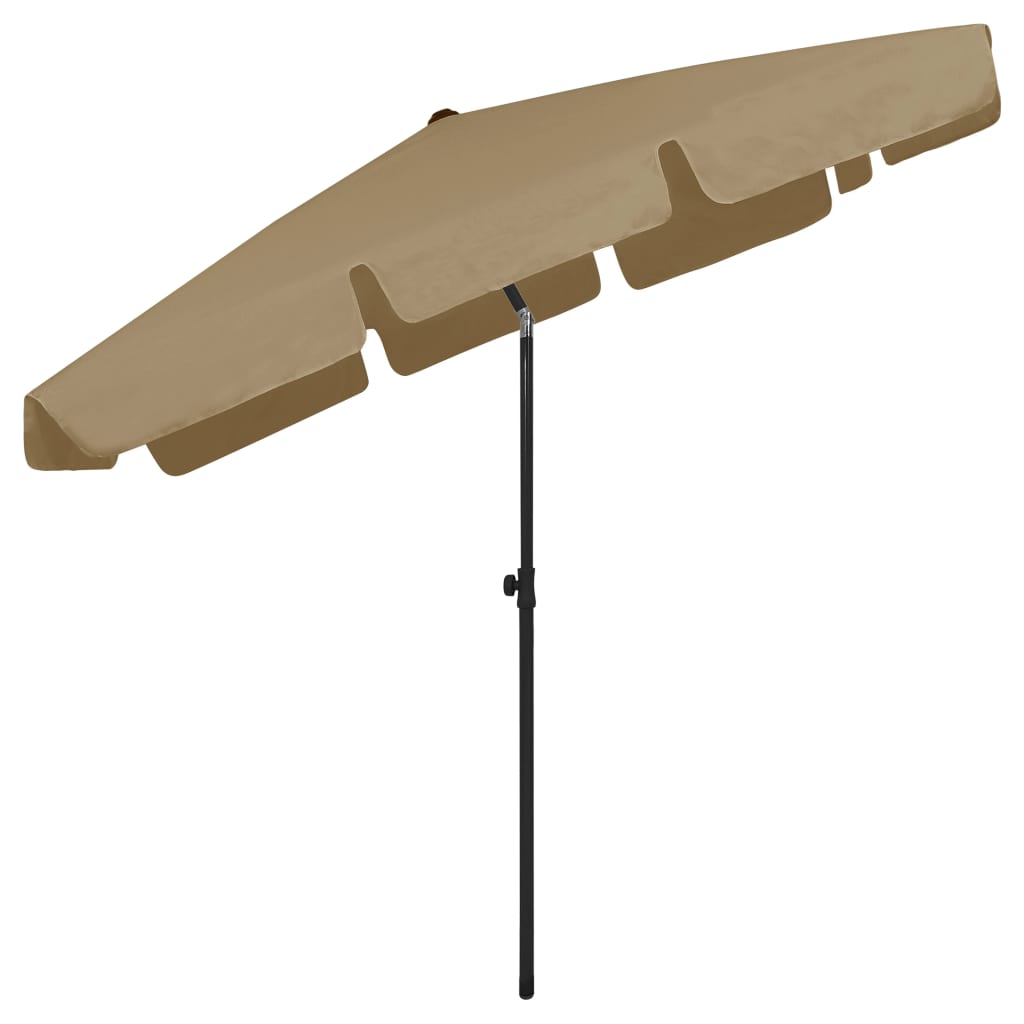 Beach Parasol Taupe 200x125 cm