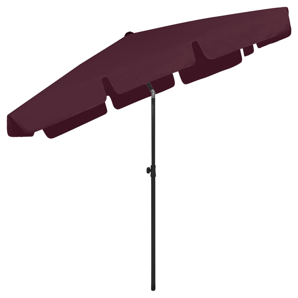 Beach Umbrella Bordeaux Red 200x125 cm