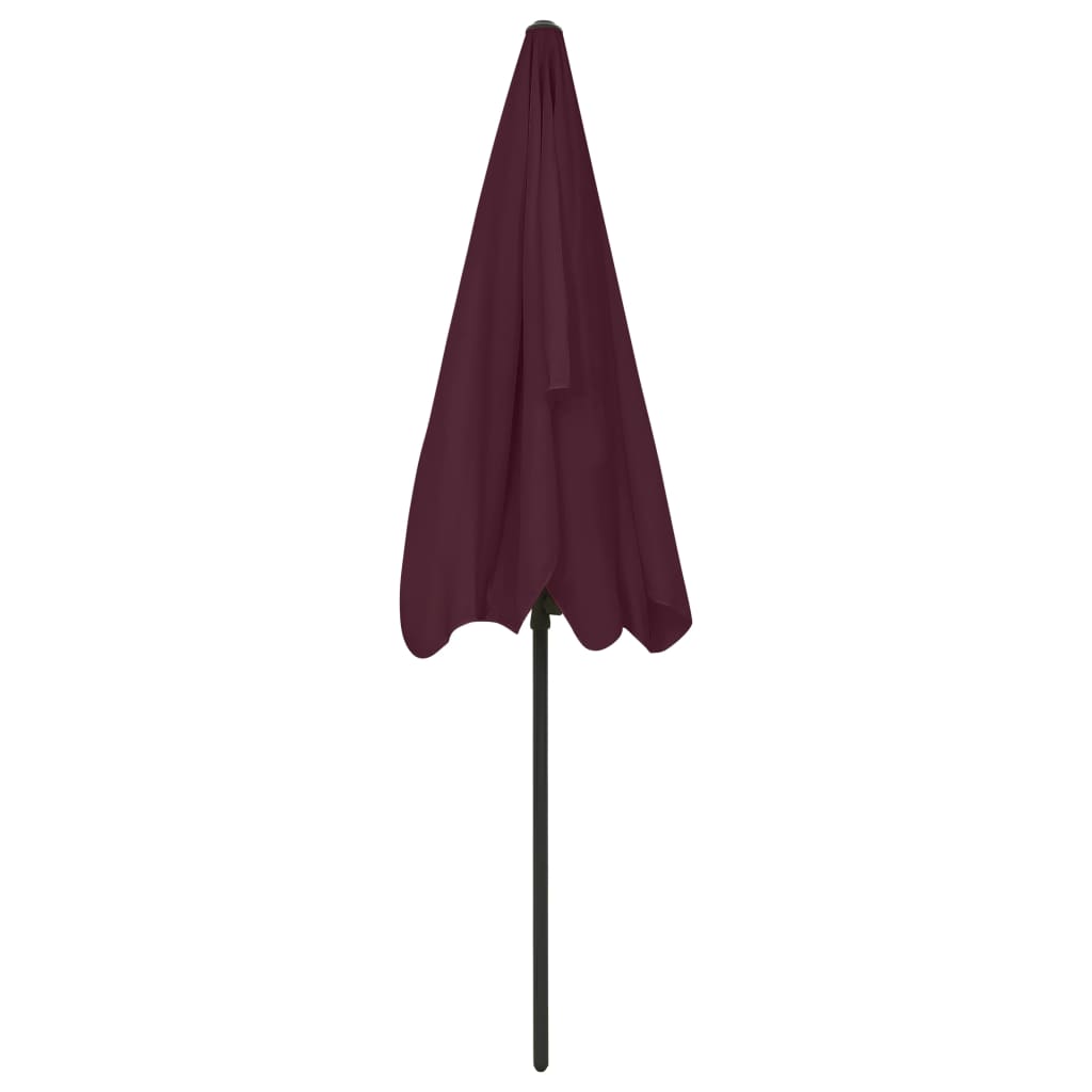 Beach Umbrella Bordeaux Red 200x125 cm