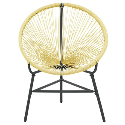 Acapulco Chair Beige Poly Rattan, Powder-Coated Steel Standard