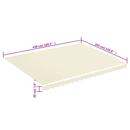 Replacement Fabric for Awning Cream 4.5x3.5 m
