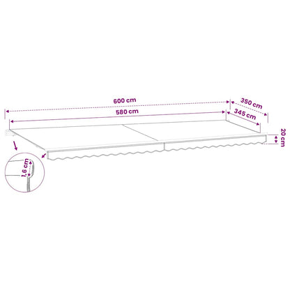 Awning Replacement Fabric Cream 600x350 cm Polyester