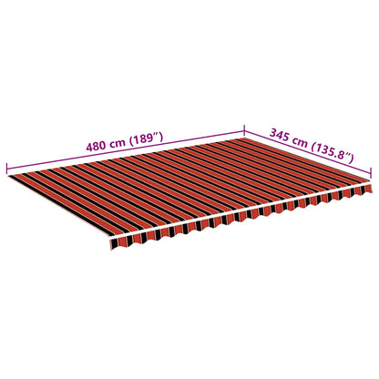 Replacement Fabric for Awning Orange and Brown 5x3.5 m