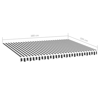 Replacement Fabric for Awning Anthracite and White 4x3 m