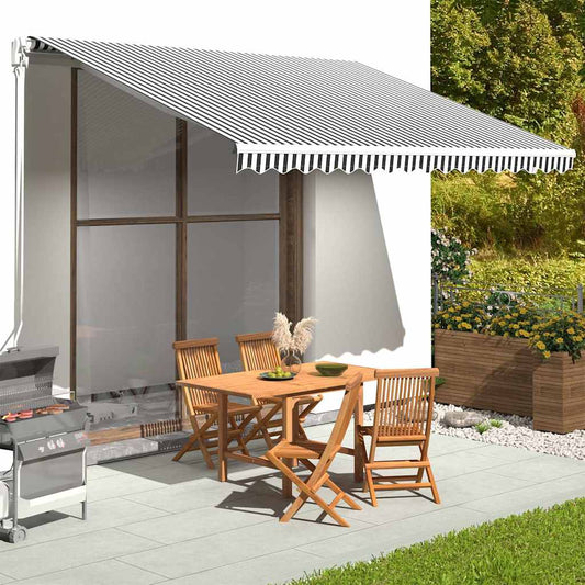Awning Replacement Fabric Anthracite and White 400x350 cm Polyester