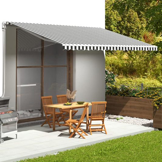Awning Replacement Fabric Anthracite and White 500x300 cm Polyester