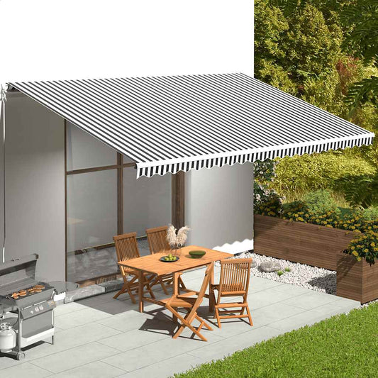 Awning Replacement Fabric Anthracite and White 600x350 cm Polyester