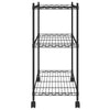3-Tier Storage Rack with Wheels 60x35x81 cm Black 150 kg