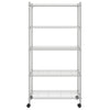 5-Tier Storage Shelf with Wheels 75x35x155 cm Chrome 250 kg