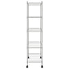 5-Tier Storage Shelf with Wheels 75x35x155 cm Chrome 250 kg