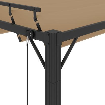 313925 vidaXL Gazebo with Louvered Roof 3x3 m Taupe Fabric and Aluminium