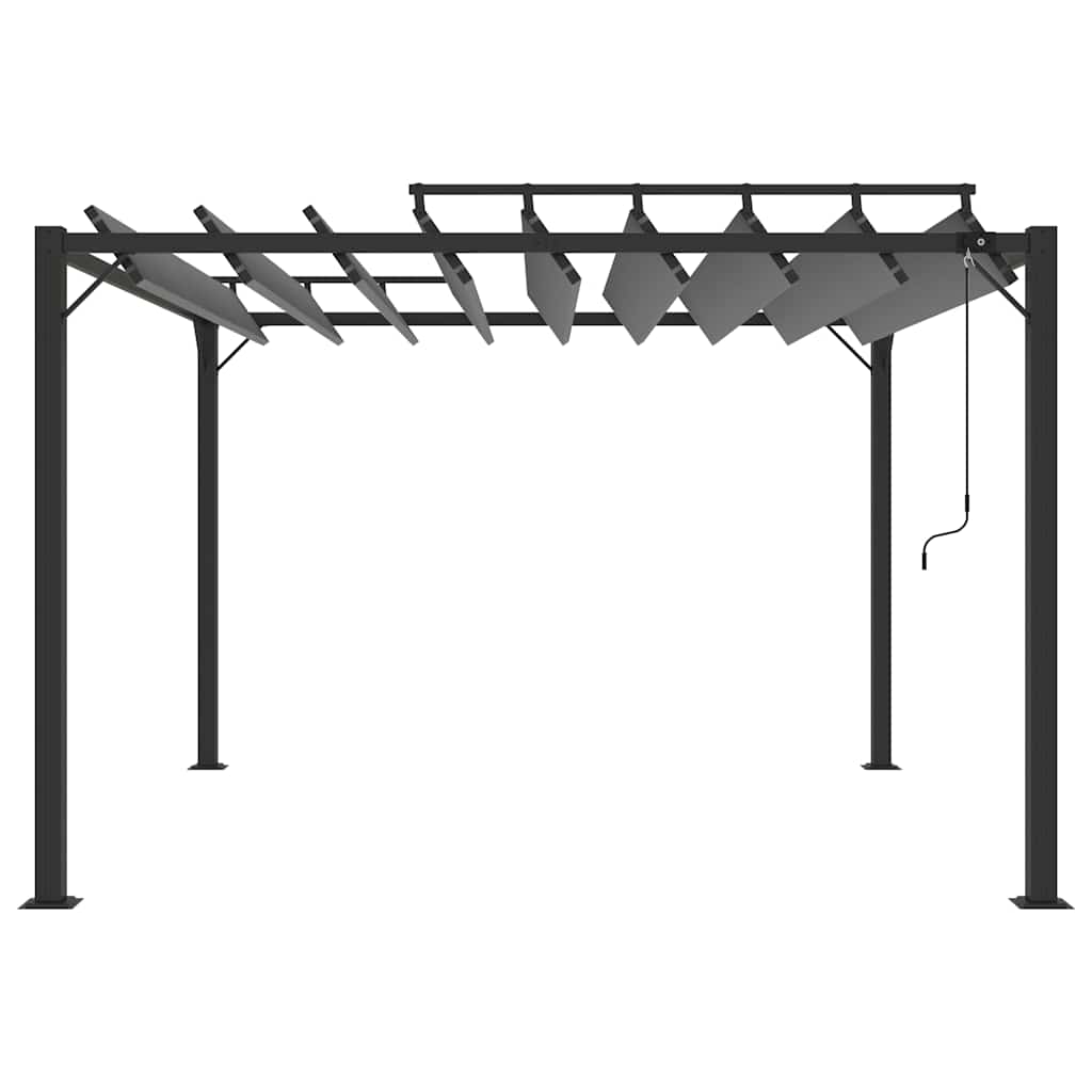 313926 vidaXL Gazebo with Louvered Roof 3x3 m Anthracite Fabric and Aluminium