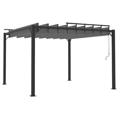313926 vidaXL Gazebo with Louvered Roof 3x3 m Anthracite Fabric and Aluminium