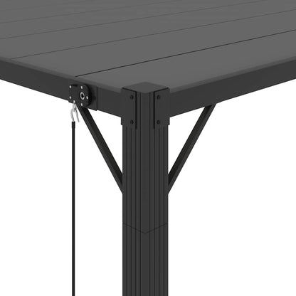 313926 vidaXL Gazebo with Louvered Roof 3x3 m Anthracite Fabric and Aluminium