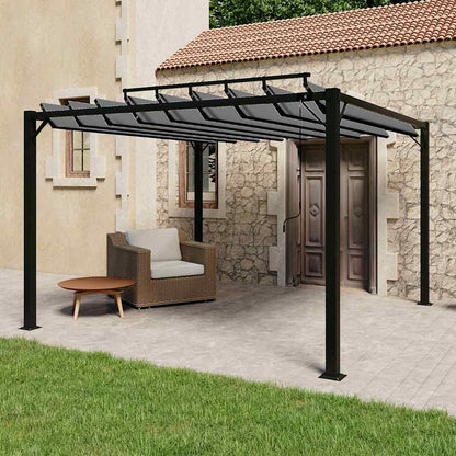 313926 vidaXL Gazebo with Louvered Roof 3x3 m Anthracite Fabric and Aluminium