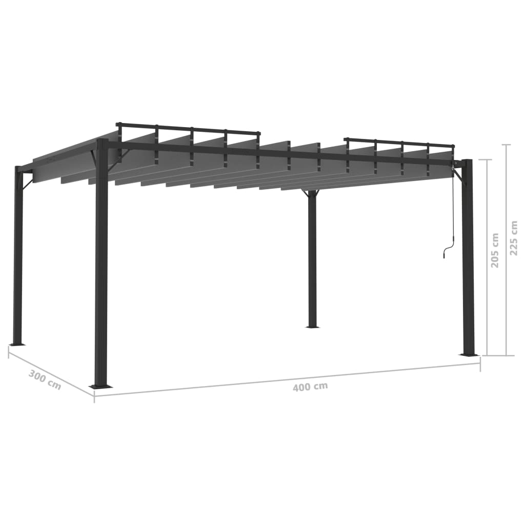 Gazebos 9.84 x 13.12 ft Anthracite Fabric and Aluminium