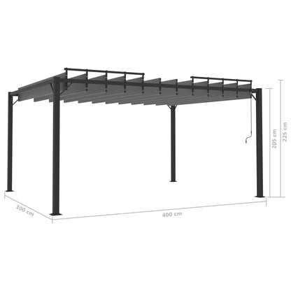 Gazebos 9.84 x 13.12 ft Anthracite Fabric and Aluminium