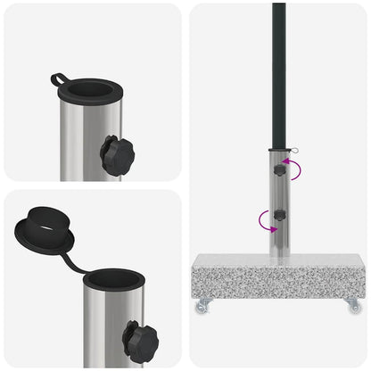 Umbrella Base Light Grey 45x25x8.3 cm Granite