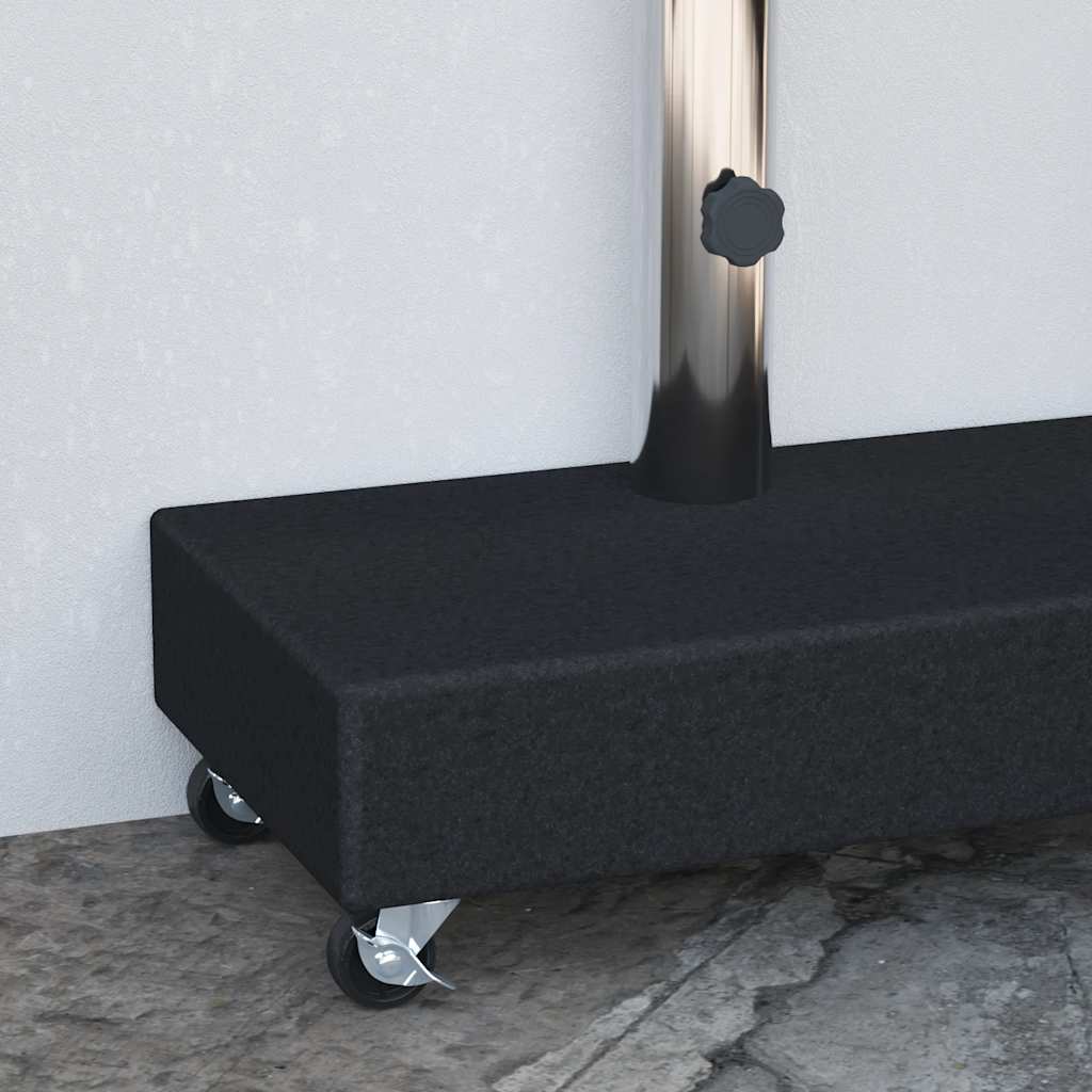 Umbrella Base | Black | Granite, Stainless Steel | Heavy Weight Endurance
