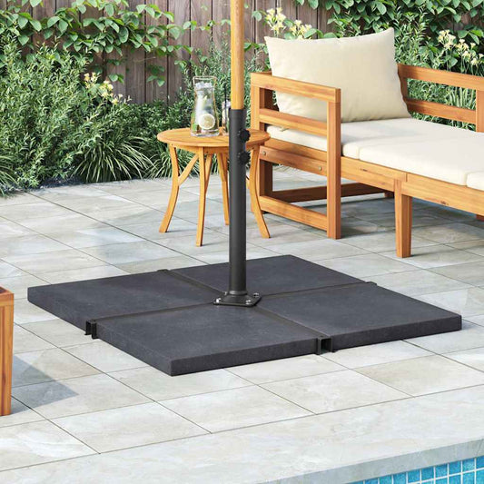 313669 vidaXL Umbrella Weight Plate Black Granite Square 25 kg