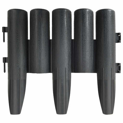 Lawn Edgings 36 pcs Anthracite 32.8' PP